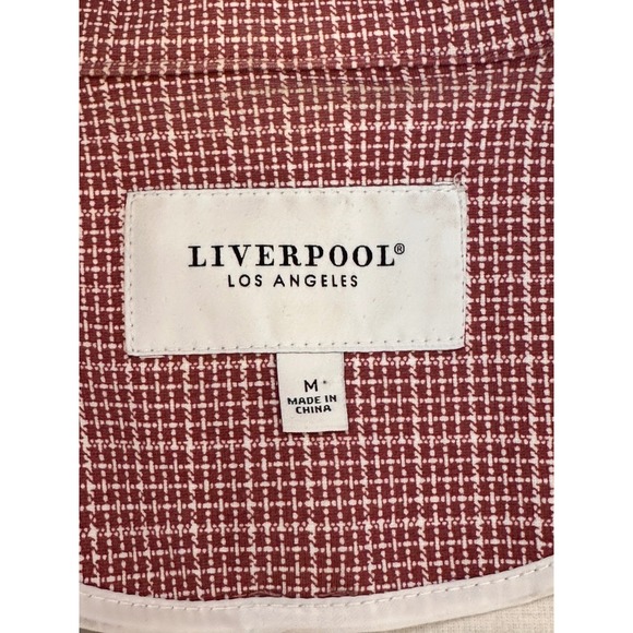 Liverpool Los Angeles Red White Gingham Blazer Womens Size M Single Button - Picture 3 of 15